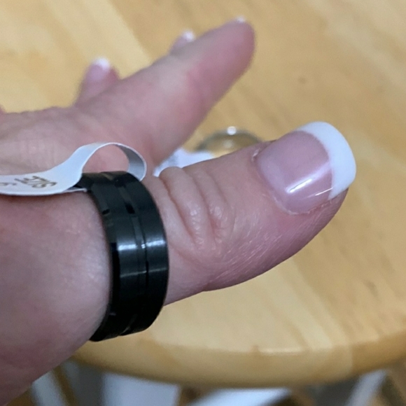 Titanium Steel Black band, sz 9, unisex - Picture 2 of 2